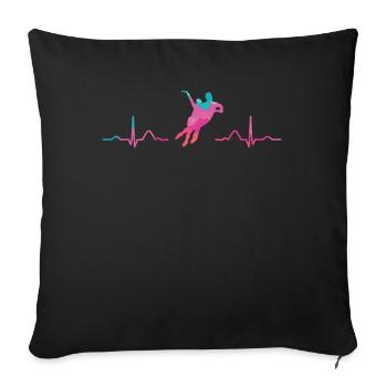 Figure Skating Ice Skating Figure Skating - Sofa pillowcase 17,3'' x 17,3'' (45 x 45 cm) - black - Front