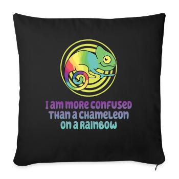 I'm more confused than a chameleon - Sofa pillowcase 17,3'' x 17,3'' (45 x 45 cm) - black - Front