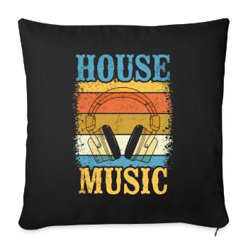 House Musik - Sofakissenbezug 45 x 45 cm - Schwarz - Vorne