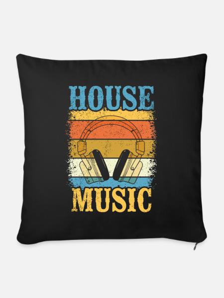 House Musik - Sofakissenbezug 45 x 45 cm - Schwarz