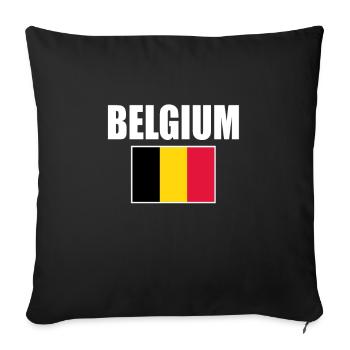 Belgium - Sofa pillowcase 17,3'' x 17,3'' (45 x 45 cm) - black - Front