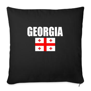 Géorgie - Housse de coussin décorative 45 x 45 cm - noir - Devant