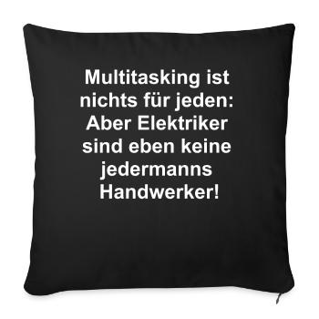 Cadeau multitâche d’électricien - Housse de coussin décorative 45 x 45 cm - noir - Devant
