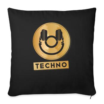 Hardcore Rave Music Raver des années 90 EDM DJ Rave - Housse de coussin décorative 45 x 45 cm - noir - Devant