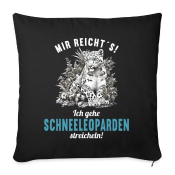 Léopard des neiges Schneeleoparden Schneeleopard - Housse de coussin décorative 45 x 45 cm - noir - Devant