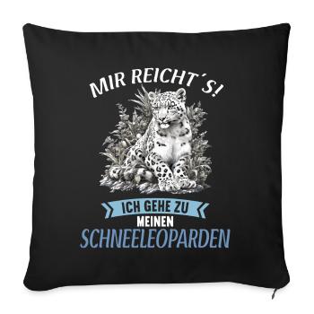Léopard des neiges Schneeleoparden Schneeleopard - Housse de coussin décorative 45 x 45 cm - noir - Devant