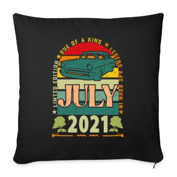 July 2021 birthday gift. July 2021. - Sofa pillowcase 17,3'' x 17,3'' (45 x 45 cm) - black - Front