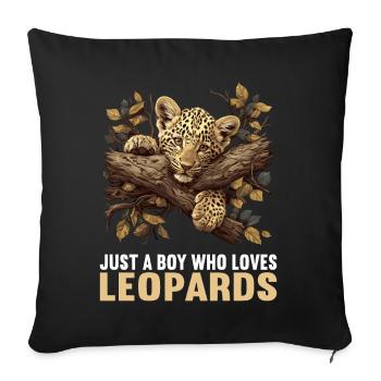 Leoparden Leopard - Sofakissenbezug 45 x 45 cm - Schwarz - Vorne