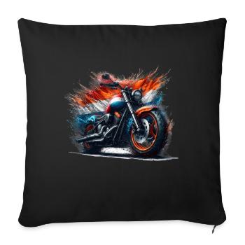 Dutch colors motorcycle shirts, motorcycle - Sofa pillowcase 17,3'' x 17,3'' (45 x 45 cm) - black - Front