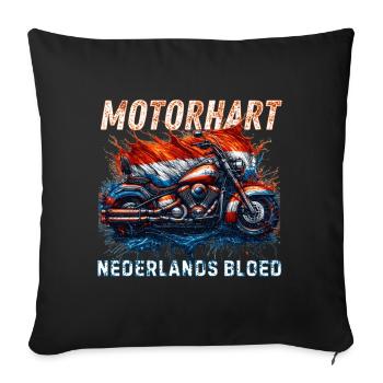 robuste Motorrad T-Shirts Holländische Flagge dreifarbig - Sofakissenbezug 45 x 45 cm - Schwarz - Vorne