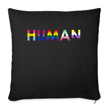Gender Lesbians, Gays, Trans, Queer Rainbow - Sofa pillowcase 17,3'' x 17,3'' (45 x 45 cm) - black - Front