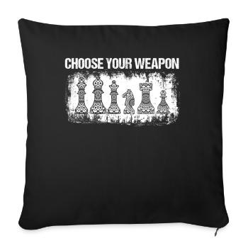 Chess Club Game Horse Chess Figure Men + Women - Sofa pillowcase 17,3'' x 17,3'' (45 x 45 cm) - black - Front