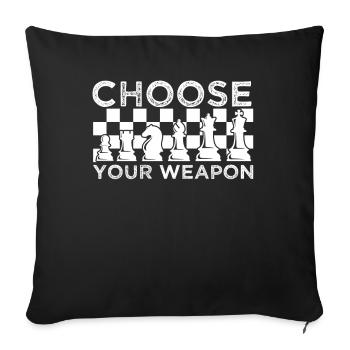 Chess Club Game Horse Chess Figure Men + Women - Sofa pillowcase 17,3'' x 17,3'' (45 x 45 cm) - black - Front