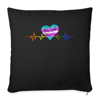 Gender Lesbians, Gays, Trans, Queer Rainbow - Sofa pillowcase 17,3'' x 17,3'' (45 x 45 cm) - black - Front