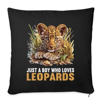 Leoparden Leopard - Sofakissenbezug 45 x 45 cm - Schwarz - Vorne