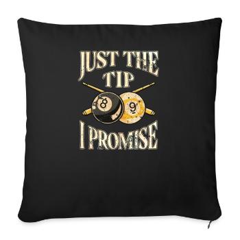 Billard, Billard, Table de billard, Drôles de dictons, Snooker - Housse de coussin décorative 45 x 45 cm - noir - Devant