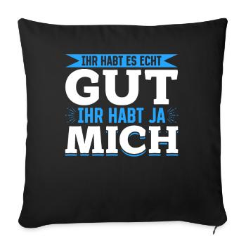Tu l’as vraiment bien – tu m’as - Housse de coussin décorative 45 x 45 cm - noir - Devant