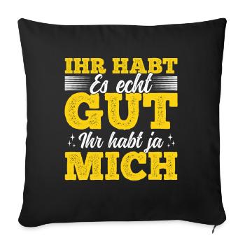 Tu l’as vraiment bien – tu m’as - Housse de coussin décorative 45 x 45 cm - noir - Devant
