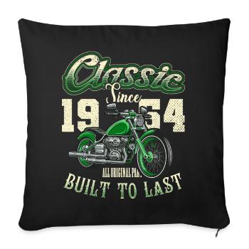 Motorcycle Bikers Motorbike Birthday Born In 1954 - Sofa pillowcase 17,3'' x 17,3'' (45 x 45 cm) - black - Front