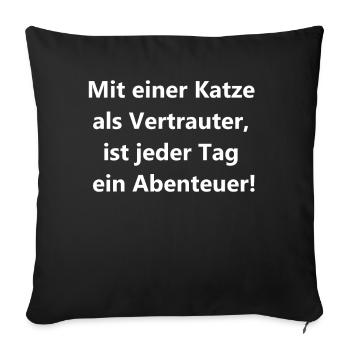 Cat Adventure - Sofa pillowcase 17,3'' x 17,3'' (45 x 45 cm) - black - Front
