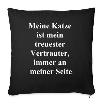 Treu & Frech - Katzengeschenk - Sofakissenbezug 45 x 45 cm - Schwarz - Vorne
