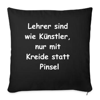 Lehrer-Leidenschaft Geschenk - Sofakissenbezug 45 x 45 cm - Schwarz - Vorne