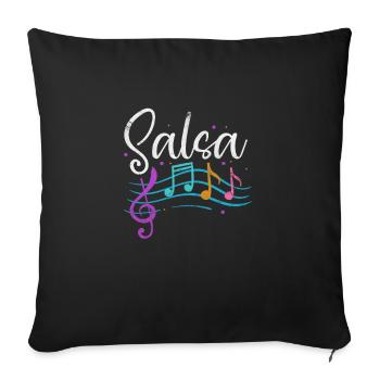 Salsa - Housse de coussin décorative 45 x 45 cm - noir - Devant