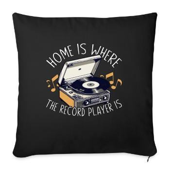 Vinyl Records Home Is Where The Record Collection - Sofakissenbezug 45 x 45 cm - Schwarz - Vorne