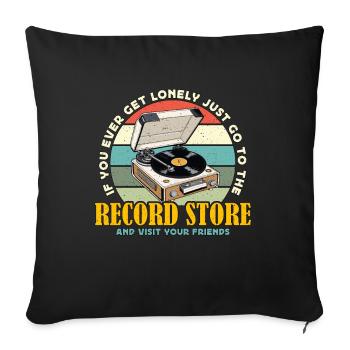 Disques vinyles si jamais vous obtenez un lecteur de vinyle solitaire - Housse de coussin décorative 45 x 45 cm - noir - Devant