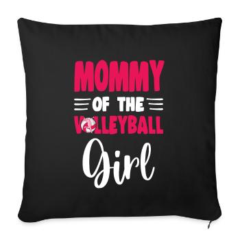 Mommy Of the Birthday Girl Volleyball Family Party - Sofa pillowcase 17,3'' x 17,3'' (45 x 45 cm) - black - Front