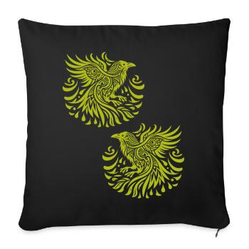 Crow Raven Birds Occult Crows Raven Raven - Sofa pillowcase 17,3'' x 17,3'' (45 x 45 cm) - black - Front
