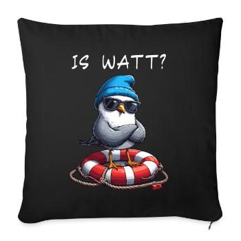 Hambourg Hambourg Mouette Wadden Mer Drôle - Housse de coussin décorative 45 x 45 cm - noir - Devant