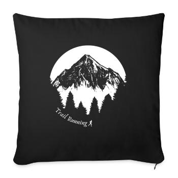 Trail Running Trail Run Traillauf Laufsport - Sofakissenbezug 45 x 45 cm - Schwarz - Vorne