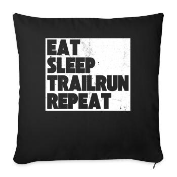 Trail Running Trail Run Traillauf Laufsport - Sofakissenbezug 45 x 45 cm - Schwarz - Vorne