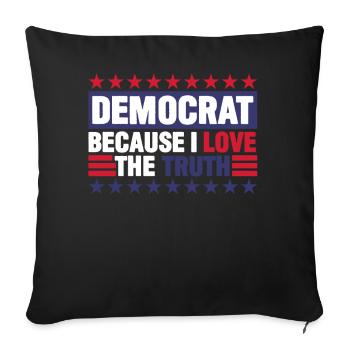 Democracy Democrat Democratic - Sofa pillowcase 17,3'' x 17,3'' (45 x 45 cm) - black - Front