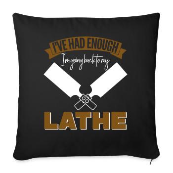 Turner Wood Workshop Lathe Woodturning - Sofa pillowcase 17,3'' x 17,3'' (45 x 45 cm) - black - Front