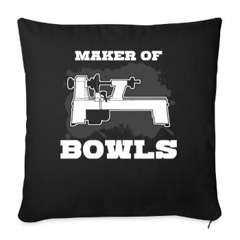 Wood Turner Workshop Lathe Woodturning - Sofa pillowcase 17,3'' x 17,3'' (45 x 45 cm) - black - Front