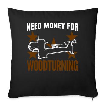 Wood Turner Lathe Woodturning Workshop - Sofa pillowcase 17,3'' x 17,3'' (45 x 45 cm) - black - Front
