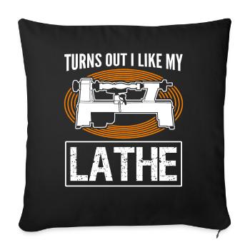Carpenter Lathe Woodturning Wood Turner - Sofa pillowcase 17,3'' x 17,3'' (45 x 45 cm) - black - Front