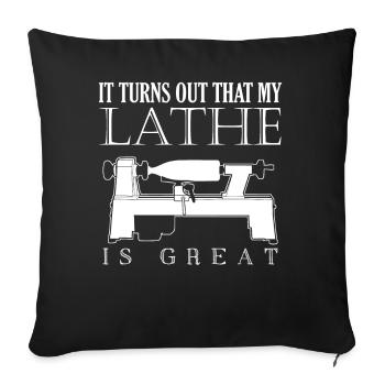Lathe Woodturning Wood Turner Carpenter - Sofa pillowcase 17,3'' x 17,3'' (45 x 45 cm) - black - Front