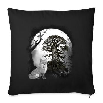 Halloween Forest Fox Foxes Fairy Tale Fairy Tale Character - Sofa pillowcase 17,3'' x 17,3'' (45 x 45 cm) - black - Front