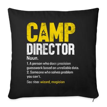 Camp Director Funny Definition Camping Campground - Sofa pillowcase 17,3'' x 17,3'' (45 x 45 cm) - black - Front