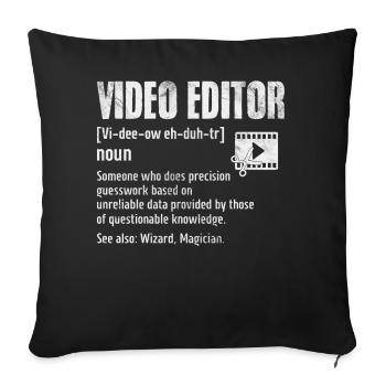 Éditeur vidéo Définition amusante Cinématographie - Housse de coussin décorative 45 x 45 cm - noir - Devant