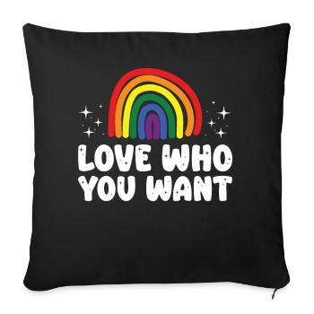 Gender Lesbians, Gays, Trans, Queer Rainbow - Sofa pillowcase 17,3'' x 17,3'' (45 x 45 cm) - black - Front