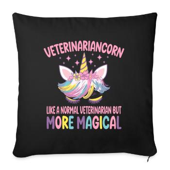 Funny Veterinariancorn like a normal Veterinarian - Sofa pillowcase 17,3'' x 17,3'' (45 x 45 cm) - black - Front