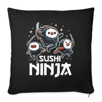 Sushi - Sofa pillowcase 17,3'' x 17,3'' (45 x 45 cm) - black - Front