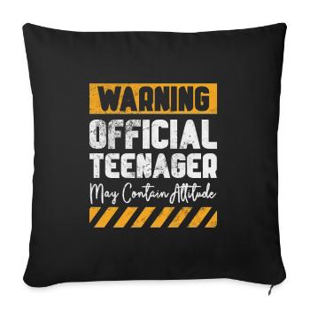 Teenager - Sofa pillowcase 17,3'' x 17,3'' (45 x 45 cm) - black - Front