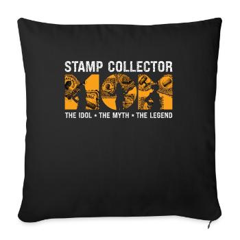 Stamp Collector Mom The Idol The Philately Lover - Sofa pillowcase 17,3'' x 17,3'' (45 x 45 cm) - black - Front
