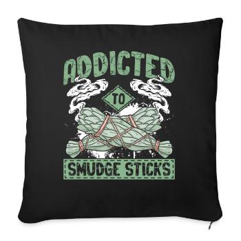 Smudging Smudge Spiritual Healing Incense - Sofa pillowcase 17,3'' x 17,3'' (45 x 45 cm) - black - Front