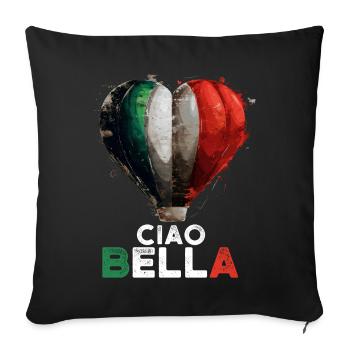Ciao Bella - Housse de coussin décorative 45 x 45 cm - noir - Devant